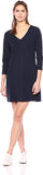 Daily Ritual Women's Lived-in Cotton 3/4-sleeve V-Neck Dress