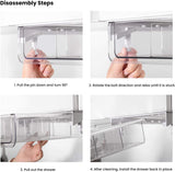 vacane Under Shelf Pull Out Drawer with Removable Divider, Under Cabinet Organizer Hanging Storage Baskets Easy to Install,Durable BPA-Free Plastic Storage Organizer for Closet Kitchen Pantry,Clear
