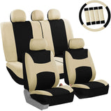 FH Group FB030PURPLE-COMBO Seat Cover Combo Set with Steering Wheel Cover and Seat Belt Pad (Airbag Compatible and Split Bench Purple)
