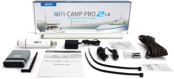ALFA Network WiFi CampPro 2v2 (Version 2) Universal WiFi/Internet Range Extender Kit for Caravan/Motorhome, Boat, RV