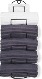 SODUKU Towel Rack Wall Mounted Metal Wine Rack Towel Shelf for Bathroom Black