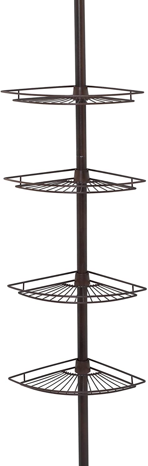 Zenna Home Shower Tension Pole Caddy, Oil Rubbed Bronze