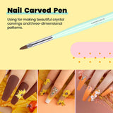 Nail Art Brushes Set, Gel Polish Nail Art Design Pen Painting Tools with Nail Extension Gel Brush, Builder Gel Brush, Nail Art Liner Brush and Nail Dotting Pen for Salon at Home DIY Manicure