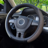 Steering Wheel Cover Microfiber Leather and Viscose, Breathable, Anti-Slip, Odorless, Warm in Winter and Cool in Summer, Universal 15 Inches(Black)