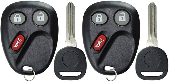 KeylessOption Keyless Entry Remote Car Key Fob and Key Replacement For LHJ011 (Pack of 2)