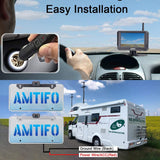 AMTIFO A6 HD 1080P Digital Wireless Backup Camera Kit with Stable Signal,5 Inch Split/Full Screen Rear View System for Trucks,Cars,Campers,Vans