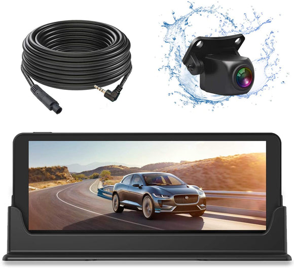 1080P Backup Camera and Monitor Kit 7 inch HD Widescreen for Car SUV with 49ft Long Wired Rear Camera with Parking Guideline