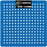 Gorilla Grip Patented Shower Stall Mat, 21x21 Bath Tub Mats, Washable, Square Bathroom Mats for Showers with Drain Holes, Suction Cups, White