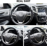 Steering Wheel Cover Microfiber Leather and Viscose, Breathable, Anti-Slip, Odorless, Warm in Winter and Cool in Summer, Universal 15 Inches(Black)