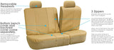 FH Group PU007114 Deluxe Leatherette Full Set Car Seat Covers, Airbag Compatible & Split Rear, Solid Beige Color- Fit Most Car, Truck, SUV, or Van