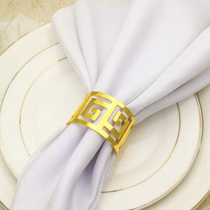 ZeeDix Set of 12 Flower Gold Napkin Rings for Dinning Table Setting - Napkin Holder Rings for Holiday Party,Wedding Receptions, and Home Kitchen for Casual or Formal Occasion