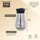 Juvale Salt and Pepper Shakers Stainless Steel and Glass Set