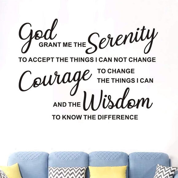 AnFigure Quotes Wall Decal, Bible Verse Wall Decal, Christian Religious Faith Prayer Home Scripture Biblical Decor Vinyl Stickers Art Grant me The Serenity to Accept Things I Can not Change 26.2