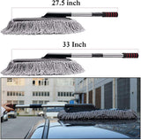 Microfiber Car Dash Duster with Extendable Handle for Interior & Exterior Cleaning Dirt Dust Clean Brush Dusting Tool Wash Mop – Lint Free – Scratch Free (Gray)