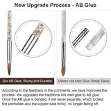 Nail Brush for Acrylic Powder, iBealous 100% Kolinsky Sable Nail Art Professional Drawing Application With Liquid Glitter Handle (Size 8)