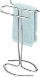 iDesign Axis Metal Hand Towel Holder for Master Bathroom, Vanities, Countertops, Kitchen, Holds 2 Finger Tip Towels, Bronze