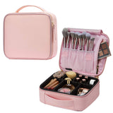 Stagiant Makeup Bag Portable Travel Makeup Train Case for Women PU Leather Cosmetic Storage Organizer Large Capacity with Adjustable Dividers for Toiletry Jewelry Digital Accessories Pink Rose Print
