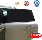 Car Window Sun Shade - 2 Pack Breathable Mesh Car Rear Side Window Shade Sunshade UV Protection for Baby Family Pet, Mosquito Net Curtains Fit for Most(95%) of Cars, Cover Full Window