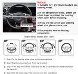 Steering Wheel Cover Microfiber Leather and Viscose, Breathable, Anti-Slip, Odorless, Warm in Winter and Cool in Summer, Universal 15 Inches(Black)