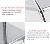 Safeplus Wall Mounted Bathroom Shelf with Towel Bars,2 Tier Bathroom Towel Rack, Rustproof Chrome Shelf with Storage Shelf,18" W X 10" D X 22" H