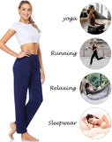 Women's Casual Pants Soft Stretch Loose Yoga Pants Comfy Pull on Lounge Leisure Pants for Women with Pockets