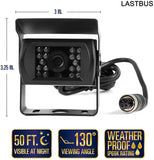 Backup Camera, Reversing Camera, Waterproof Night Vision Wide View Angle Rear View Camera with 4 Pin GX12-4 Connector for RV Camper Truck Trailer Bus Van