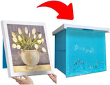 Bathroom Foldable Cabinet Waterproof Clothing Towel Shelves, Space Saving Bathroom Decor Storage Box, Easy-Installation Wall Mount Concealed Case, 1212 Square with Strong Holder,