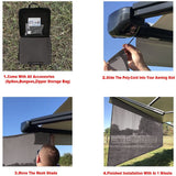 Tentproinc RV Awning Sun Shade Screen 7'X12'3'' Brown Mesh Sunshade UV Sunblocker Complete Kits Drop Motorhome Camping Trailer Canopy Shelter Blocker - 3 Years Limited Warranty