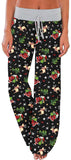 Women's Comfy Casual Pajama Pants Floral Print Drawstring Palazzo Lounge Pants Wide Leg