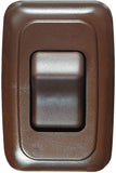 RV Designer S631, Contoured Wall Switch, Includes Base and Bezel, Single, On / Off, SPST, Brown, DC Electrical