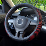 Steering Wheel Cover Microfiber Leather and Viscose, Breathable, Anti-Slip, Odorless, Warm in Winter and Cool in Summer, Universal 15 Inches(Black)
