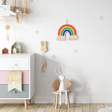 ituansen Rainbow Pom Pom Garland,Macrame Rainbow Wall Hanging Decor Tassel Garland Pom Pom Ball String Banner for Home Decor Nursey Dorm Room Kids Room Decor Baby Shower Party Supplies (R6)
