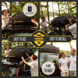 Car Top Carrier Roof Bag 15 or 20 Cubic +Protective Mat +Easy to Install