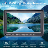 DoHonest S21 HD 1080P Digital Wireless Backup Camera Kit 7 Inch Touch Key DVR Monitor Split Screen Highway Rear View Observation System for Trailers,Trucks,RVs,5th Wheels Super 16 IR Night Vision