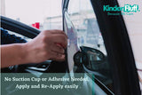 Kinder Fluff Car Window Sunshades (4X)-The Only Certified Sunshade to Block 99.79% UVA & 99.95% UVB -Mom's Choice Gold Award Winner- 120GSM & 15S Static Film Sun Shades