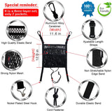 AMEIQ 3-Layer Car Mesh Organizer, Seat Back Net Bag, Barrier of Backseat Pet Kids, Cargo Tissue Purse Holder, Driver Storage Netting Pouch