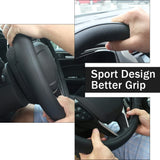Black Microfiber Leather Auto Car Steering Wheel Cover Universal 15 inch