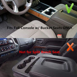 Center Console Organizer Compatible with 2014 2015 2016 2017 2018 Chevy Silverado Tahoe Suburban and GMC Sierra Yukon Tray Accessories Armrest Storage-Full Console w/Bucket Seats ONLY