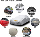 Ohuhu Car Cover for Sedan 191"-201", Upgraded Car Covers Universal Auto Vehicle Cover for Sedan - Windproof. Dustproof. UV Protection. Scratch Resistant