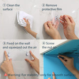 Bathroom Foldable Cabinet Waterproof Clothing Towel Shelves, Space Saving Bathroom Decor Storage Box, Easy-Installation Wall Mount Concealed Case, 1212 Square with Strong Holder,