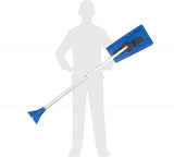 Snow Joe SJBLZD 2-in-1 Snow Broom with 18-Inch Foam Head + Large Ice Scraper, Blue