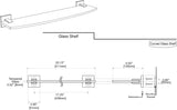 Gatco 4066 Elevate Glass Shelf, Brushed Brass