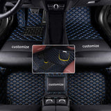 Muchkey car Floor Mats fit for 95% Custom Style Luxury Leather All Weather Protection Floor Liners Full car Floor Mats Black-Red