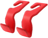 Car Hooks for Purses and Bags, Car Back Seat Headrest Hanger Vehicle Beige Leather Storage Hook
