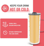 Life’s Easy - Stainless Steel Mug with Handle, Vacuum Insulated Mug for Hot and Cold Drink, Leak-Proof, Spill-Proof, Red, 20 oz