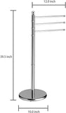 MyGift 40-Inch Freestanding Metal Bathroom Towel/Kitchen Towel Rack Stand with 3 Swivel Arms