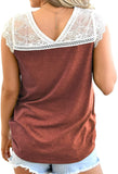 Women Crochet Lace Basic V-Neck T-Shirt Short Sleeve Loose Fitting Tunic