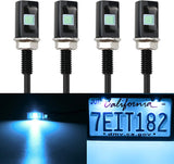 LivTee Super Bright 12V Waterproof Tag Screw Bolt License Plate LED Lights Holder Legal for Car Motorcycle Truck RV ATV Bike, Ice Blue(2PCS)