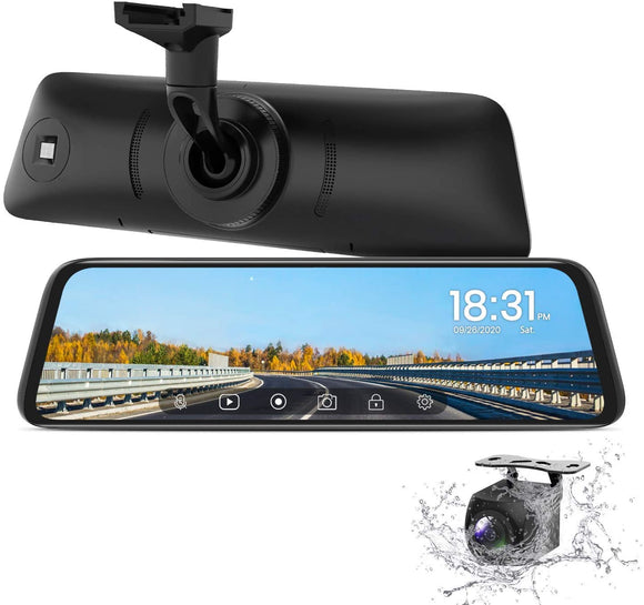 AUTO-VOX T9 Backup Camera for Truck,9.35''Stream Media Full Touch Screen with OEM Look 1080P Rear View Mirror Camera with 0.1 Lux Night Vision