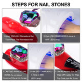 Nail Art 8ml WIPE-OFF Rhinestone Glue Gel Adhesive/2pcs + Rhinestone Pickup Pen Tools for Gem Stones Jewelry Diamond Beads (LED Lamp Cure Needed) + LED Glue Brush Tools/3pcs
